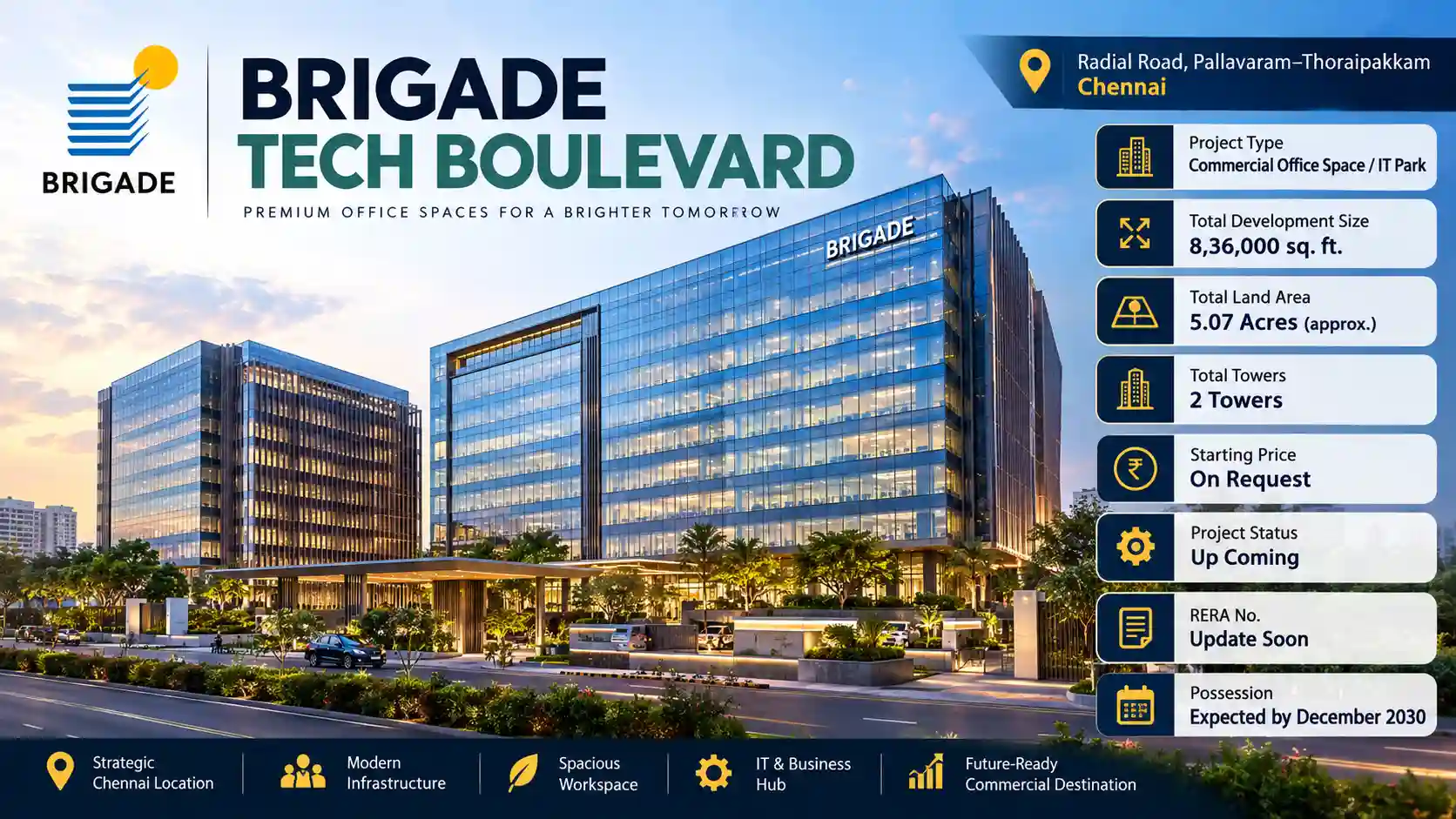 Brigade Tech Boulevard office spaces and IT park on Radial Road, Pallavaram–Thoraipakkam, Chennai
