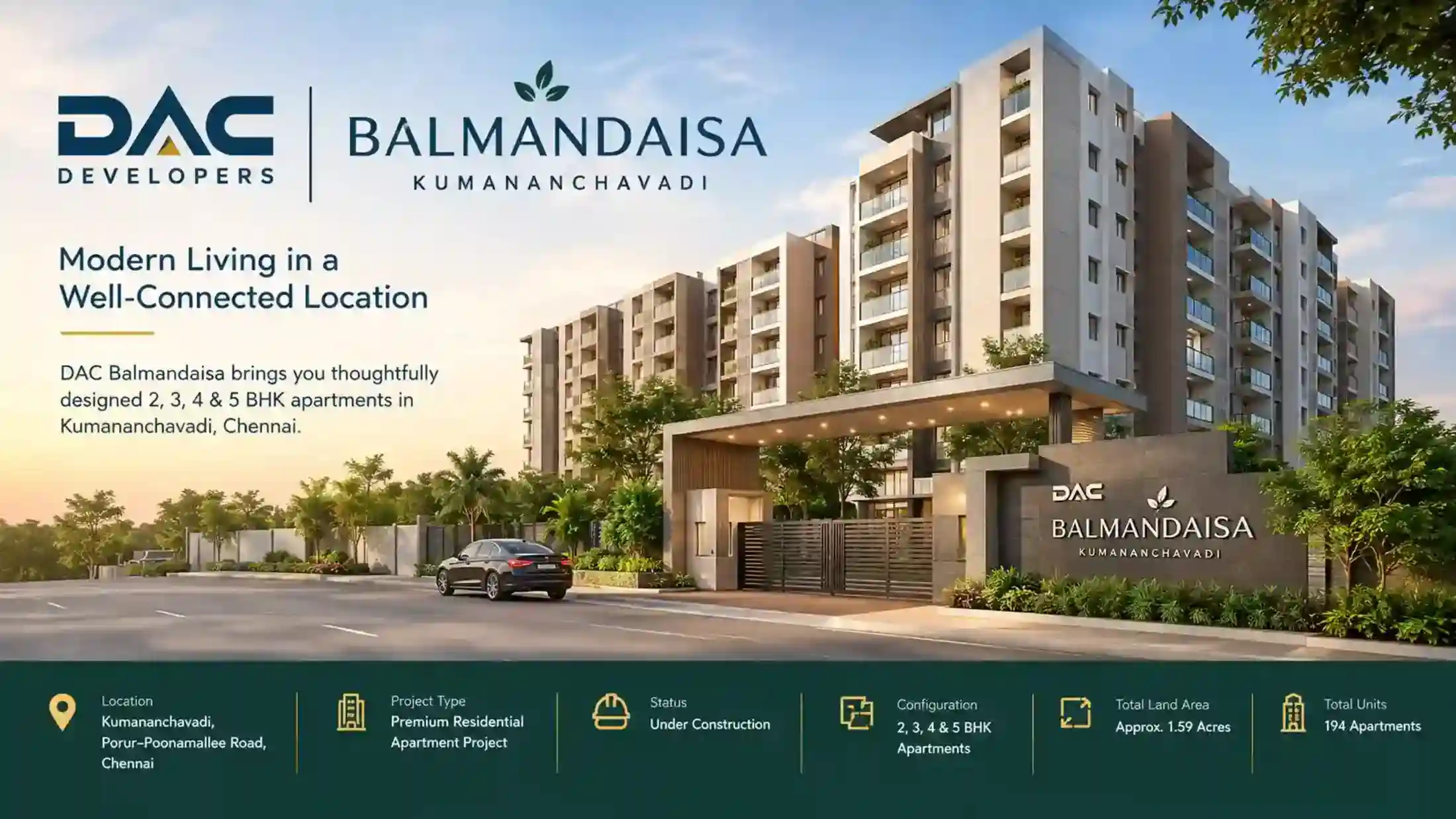 DAC Balmandaisa Kumananchavadi - Premium 2, 3, 4 & 5 BHK Apartments on Porur-Poonamallee Road