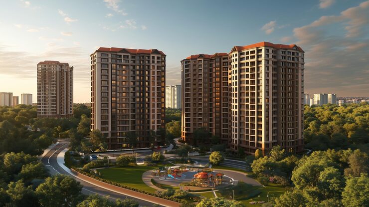 Illustrative render of a residential project by L&T Realty in Chennai