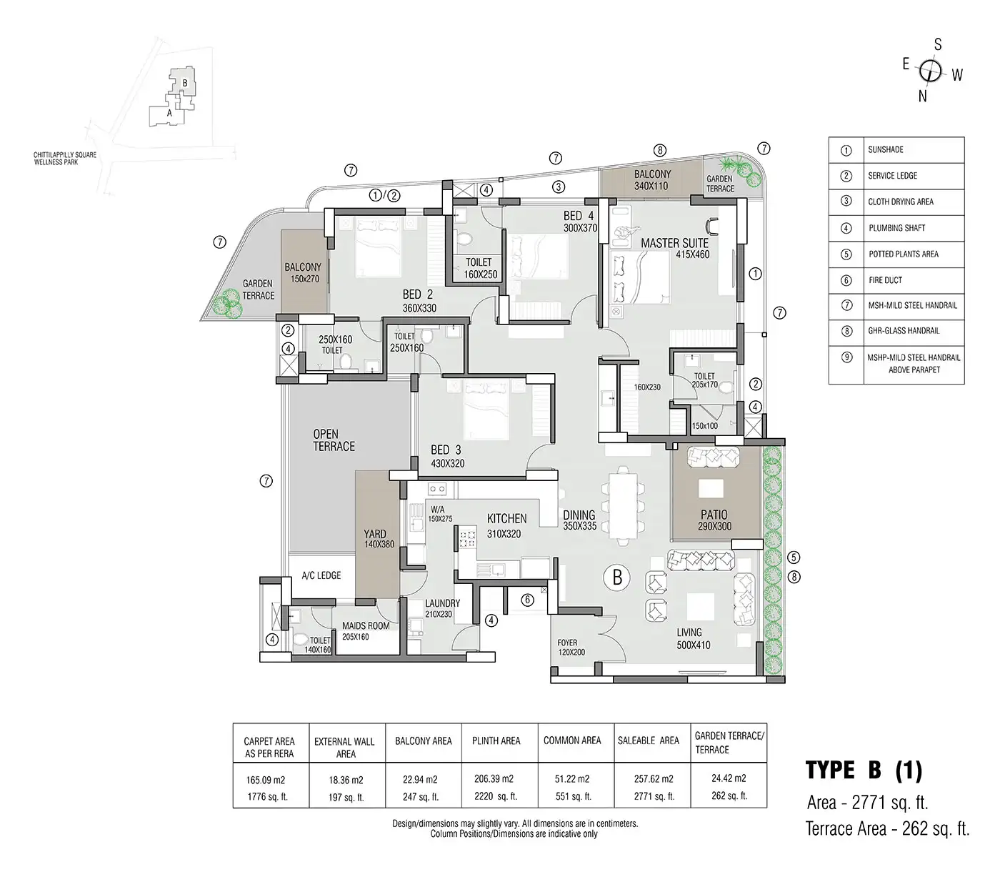 TVS Emerald Avalon 2 BHK Apartment Layout